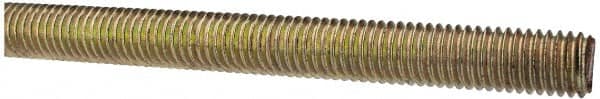 Value Collection - 1/2-13 UNC (Coarse), 3' Long, Alloy Steel Threaded Rod - Yellow Zinc-Plated Finish, Right Hand Thread - Benchmark Tooling