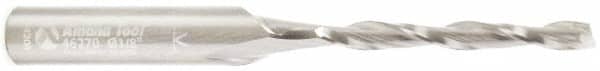 Amana Tool - 1/8" Cutting Diam x 1-1/8" Length of Cut, 2 Flute, Upcut Spiral Router Bit - Uncoated, Right Hand Cut, Solid Carbide, 2-1/2" OAL x 1/4" Shank Diam, Flute, 30° Helix Angle - Benchmark Tooling