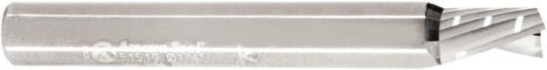 Amana Tool - 1/4" Cutting Diam x 3/8" Length of Cut, 1 Flute, Downcut Spiral Router Bit - Uncoated, Right Hand Cut, Solid Carbide, 2" OAL x 1/4" Shank Diam, 30° Helix Angle - Benchmark Tooling