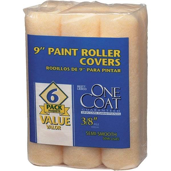 Krylon - 3/8" Nap, 9" Wide Paint Roller Cover - Semi-Smooth Texture, Polyester & Knitted - Benchmark Tooling