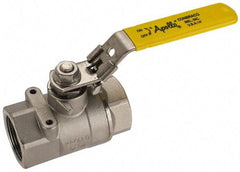 Apollo - 1-1/4" Pipe, Standard Port, Stainless Steel Standard Ball Valve - 2 Piece, NPT Ends, Locking Lever Handle, 600 WOG, 150 WSP - Benchmark Tooling