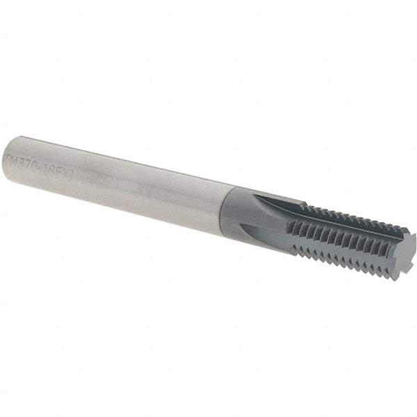 Scientific Cutting Tools - 3/8" Shank Diam, AlTiN+ Coating, Solid Carbide Straight Flute Thread Mill - 5 Flutes, 3-1/2" OAL - Benchmark Tooling