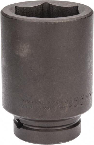 Proto - 1" Drive 55mm Deep Impact Socket - 6 Points, 4-1/2" OAL - Benchmark Tooling