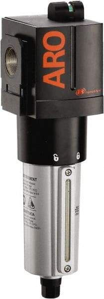 ARO/Ingersoll-Rand - 1" Port Coalescing Filter - Metal Bowl, Manual Drain, 250 Max psi, 0.3 Micron Rating, 3.543" Long x 3.858" Wide x 8.429" High - Benchmark Tooling