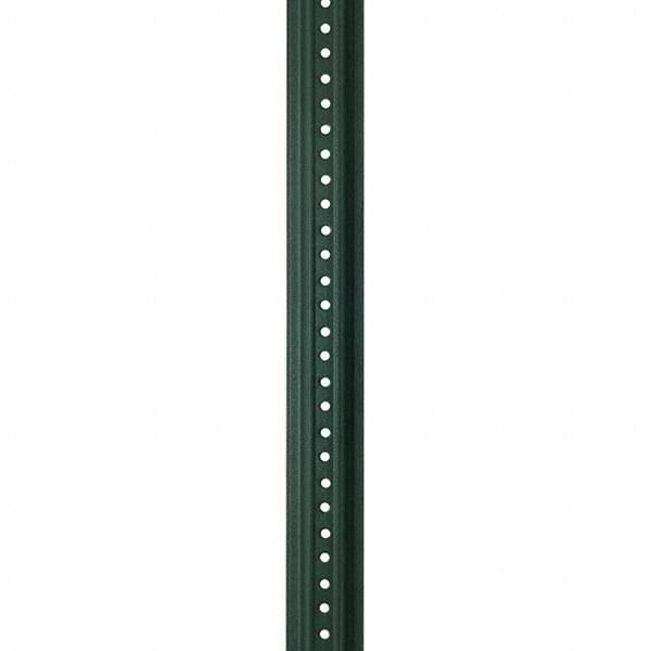 Nucor - 12' High, Powder Coated Traffic Sign Post - Steel, 3/8" Hole Diam, Green - Benchmark Tooling