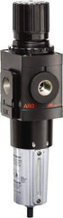 ARO/Ingersoll-Rand - 1" NPT Port Heavy Duty 1 Piece Filter/Regulator FRL Unit - Metal Bowl, 250 SCFM, 250 Max psi, 13.642" High x 4.091" Long, Manual Drain - Benchmark Tooling