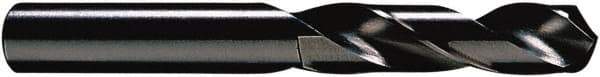 Hertel - 7/16" 118° Spiral Flute High Speed Steel Screw Machine Drill Bit - Oxide Finish, Right Hand Cut, 2-1/16" Flute Length, 3-7/16" OAL, Standard Point, Straight Shank - Benchmark Tooling
