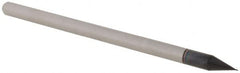 Accupro - 0.01" Diam, 0.015" LOC, 3 Flute Solid Carbide Ball End Mill - AlTiN Finish, Single End, 2-1/2" OAL, 1/8" Shank Diam, Spiral Flute - Benchmark Tooling