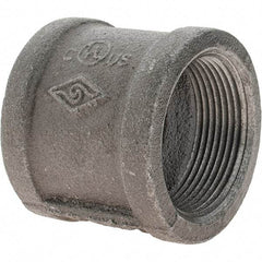 Value Collection - Size 1-1/2", Class 150, Malleable Iron Black Pipe Coupling - 150 psi, Threaded End Connection - Benchmark Tooling