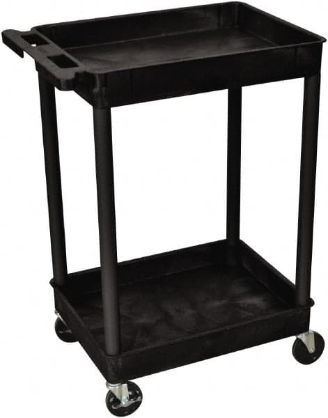 Luxor - 300 Lb Capacity, 24" Wide x 18" Long x 37" High Shelf Cart - 2 Shelf, Plastic - Benchmark Tooling