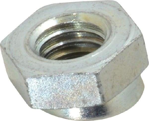 Vlier - 3/8-16, 3/4" Pad Diam, Uncoated Bottom, Steel Toggle Pad - 3/8 Depth, 3/16" OAL, 5/8" Width Across Flats, Zinc Plated Gold Chromate, 15° Swivel Angle - Benchmark Tooling