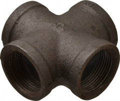 B&K Mueller - Size 1-1/4", Class 150, Malleable Iron Black Pipe Cross - 150 psi, Threaded End Connection - Benchmark Tooling