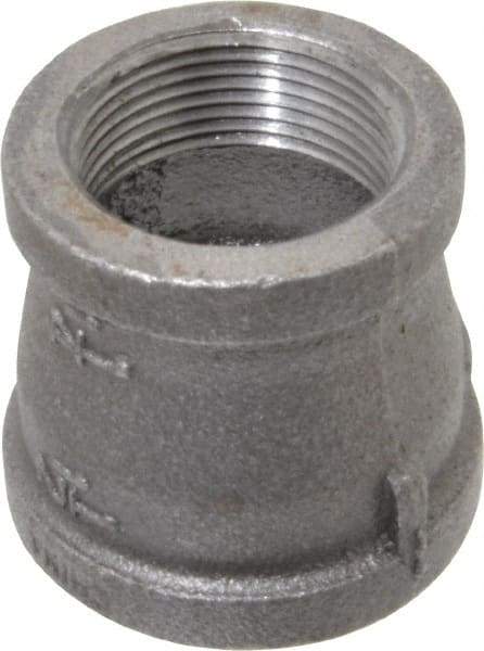 B&K Mueller - Size 1-1/2 x 1-1/4", Class 150, Malleable Iron Black Pipe Reducing Coupling - 150 psi, Threaded End Connection - Benchmark Tooling