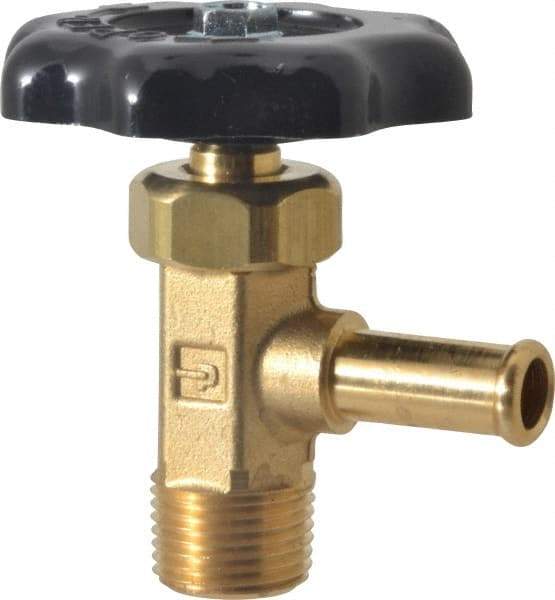 Parker - Hose I.D. x MNPTF End Connection Brass Truck Valve - 2.35" OAL, 3/8" Pipe - Benchmark Tooling