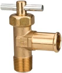 Parker - Hose I.D. x MNPTF with Pin Handle End Connection Brass Truck Valve - 2.47" OAL, 5/8 x 3/8" Pipe - Benchmark Tooling
