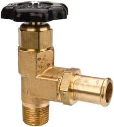 Parker - Hose I.D. x MNPTF End Connection Brass Truck Valve - 3.73" OAL, 3/4 x 1/2" Pipe - Benchmark Tooling