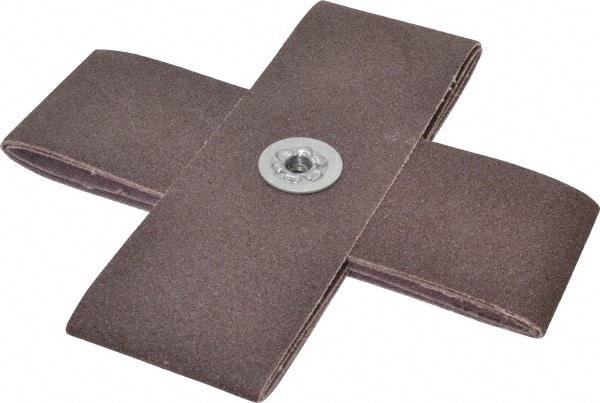 Made in USA - 80 Grit, Medium Grade, Aluminum Oxide Cross Pad - 6" Long x 2" Wide x 2" Thick, Cloth Backed, X Backing Weight, 10 Ply, 7,500 Max RPM - Benchmark Tooling