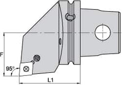 Kennametal - Right Hand Cut, Size KM63, CN.. Insert Compatiblity, Internal Modular Turning & Profiling Cutting Unit Head - 43mm Ctr to Cutting Edge, 60mm Head Length, Through Coolant, Series Kenlever - Benchmark Tooling