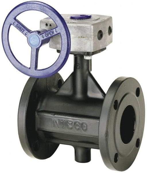 NIBCO - 2-1/2" Pipe, Flanged Butterfly Valve - Bare Stem Handle, Ductile Iron Body, Polyamide Seat, 285 WOG, EPDM Coated Ductile Iron Disc, Stainless Steel Stem - Benchmark Tooling