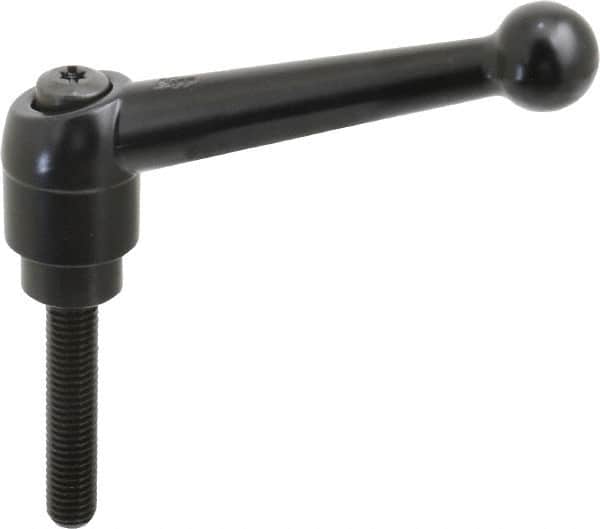 KIPP - M10 x 1.5, 25mm Hub Diam, Zinc Die Cast (Steel Components) Metric Threaded Stud Adjustable Clamping Lever - 50mm Stud Length, 108mm OAL, 67mm High - Benchmark Tooling