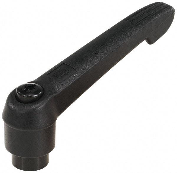 KIPP - M6 x 1.0, 13mm Hub Diam, Glass Fiber (Steel Components) Tapped Adjustable Clamping Lever - 47mm OAL, 30mm High, 9mm Hole Depth - Benchmark Tooling