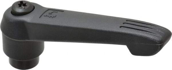 KIPP - 3/8-16, 1" Hub Diam, Glass Fiber (Steel Components) Tapped Adjustable Clamping Lever - 4.29" OAL, 2.4" High, 0.67" Hole Depth - Benchmark Tooling