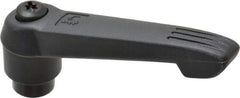 KIPP - 3/8-16, 1" Hub Diam, Glass Fiber (Steel Components) Tapped Adjustable Clamping Lever - 4.29" OAL, 2.4" High, 0.67" Hole Depth - Benchmark Tooling