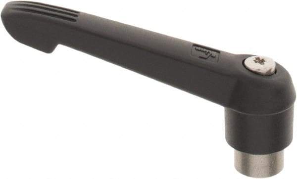 KIPP - 5/16-18, 0.85" Hub Diam, Glass Fiber (Stainless Steel Components) Tapped Adjustable Clamping Lever - 3.6" OAL, 2.11" High, 0.55" Hole Depth - Benchmark Tooling