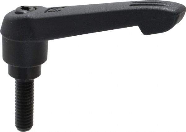 KIPP - 5/16-18, 0.71" Hub Diam, Glass Fiber (Steel Components) Threaded Stud Adjustable Clamping Lever - 0.98" Stud Length, 2.95" OAL, 1.63" High - Benchmark Tooling