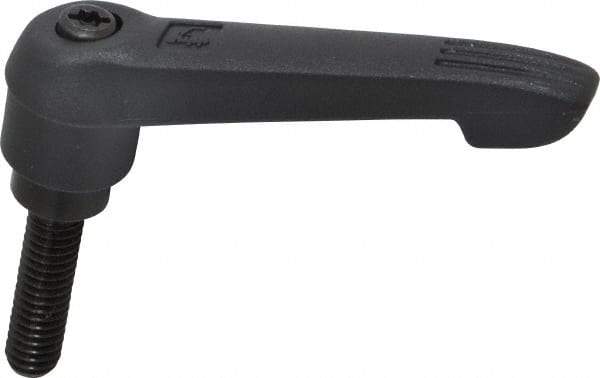 KIPP - 5/16-18, 0.71" Hub Diam, Glass Fiber (Steel Components) Threaded Stud Adjustable Clamping Lever - 1.18" Stud Length, 2.95" OAL, 1.63" High - Benchmark Tooling