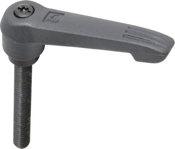 KIPP - 5/16-18, 0.71" Hub Diam, Glass Fiber (Steel Components) Threaded Stud Adjustable Clamping Lever - 2.36" Stud Length, 2.95" OAL, 1.63" High - Benchmark Tooling