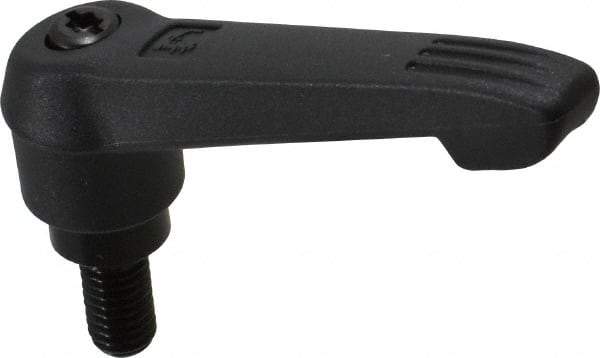 KIPP - M8 x 1.25, 18mm Hub Diam, Glass Fiber (Steel Components) Metric Threaded Stud Adjustable Clamping Lever - 15mm Stud Length, 75mm OAL, 41.5mm High - Benchmark Tooling
