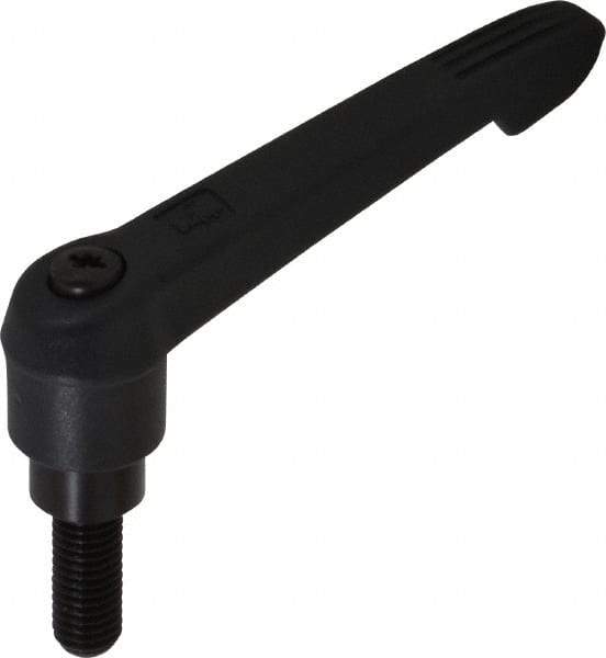 KIPP - M10 x 1.5, 21.5mm Hub Diam, Glass Fiber (Steel Components) Metric Threaded Stud Adjustable Clamping Lever - 25mm Stud Length, 91.5mm OAL, 53.5mm High - Benchmark Tooling
