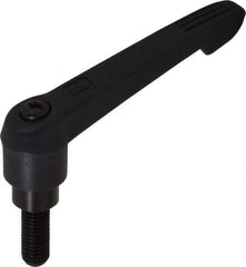 KIPP - M10 x 1.5, 21.5mm Hub Diam, Glass Fiber (Steel Components) Metric Threaded Stud Adjustable Clamping Lever - 25mm Stud Length, 91.5mm OAL, 53.5mm High - Benchmark Tooling