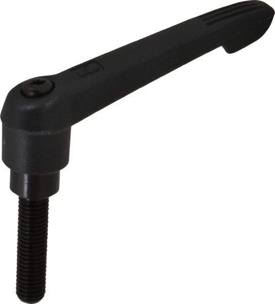 KIPP - M10 x 1.5, 21.5mm Hub Diam, Glass Fiber (Steel Components) Metric Threaded Stud Adjustable Clamping Lever - 40mm Stud Length, 91.5mm OAL, 53.5mm High - Benchmark Tooling