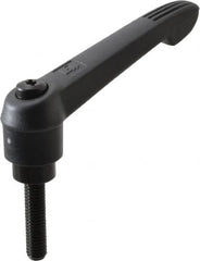 KIPP - 3/8-16, 1" Hub Diam, Glass Fiber (Steel Components) Threaded Stud Adjustable Clamping Lever - 1.57" Stud Length, 4.29" OAL, 2.4" High - Benchmark Tooling