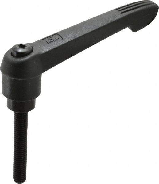 KIPP - 3/8-16, 1" Hub Diam, Glass Fiber (Steel Components) Threaded Stud Adjustable Clamping Lever - 2.36" Stud Length, 4.29" OAL, 2.4" High - Benchmark Tooling