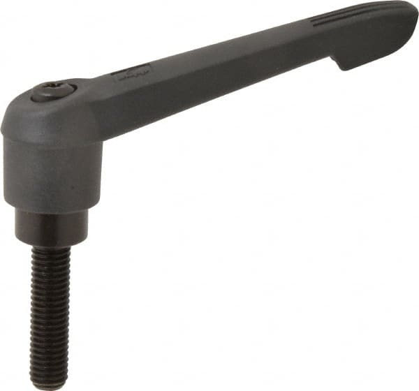 KIPP - 1/2-13, 1.18" Hub Diam, Glass Fiber (Steel Components) Threaded Stud Adjustable Clamping Lever - 1.97" Stud Length, 4.96" OAL, 2.83" High - Benchmark Tooling