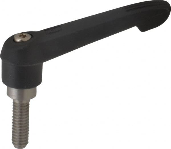 KIPP - 5/16-18, 0.71" Hub Diam, Glass Fiber (Stainless Steel Components) Threaded Stud Adjustable Clamping Lever - 0.98" Stud Length, 2.95" OAL, 1.63" High - Benchmark Tooling