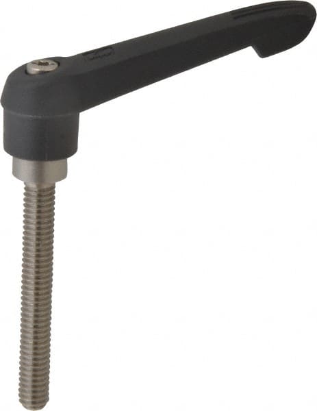 KIPP - 5/16-18, 0.71" Hub Diam, Glass Fiber (Stainless Steel Components) Threaded Stud Adjustable Clamping Lever - 2.36" Stud Length, 2.95" OAL, 1.63" High - Benchmark Tooling