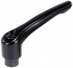 KIPP - M5 x 0.8, 13mm Hub Diam, Zinc Die Cast (Steel Components) Tapped Adjustable Clamping Lever - 47mm OAL, 31mm High, 9mm Hole Depth - Benchmark Tooling