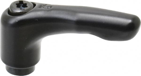 KIPP - 1/4-20, 0.51" Hub Diam, Zinc Die Cast (Steel Components) Tapped Adjustable Clamping Lever - 1.85" OAL, 1.22" High, 0.35" Hole Depth - Benchmark Tooling