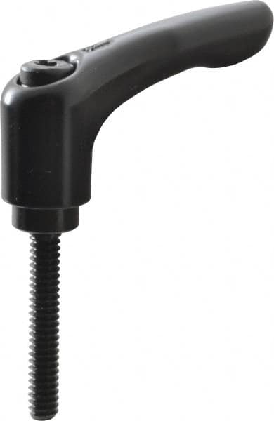 KIPP - #10-24, 0.55" Hub Diam, Zinc Die Cast (Steel Components) Threaded Stud Adjustable Clamping Lever - 1.18" Stud Length, 1.85" OAL, 1.22" High - Benchmark Tooling