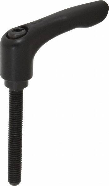 KIPP - M6 x 1.0, 13mm Hub Diam, Zinc Die Cast (Steel Components) Metric Threaded Stud Adjustable Clamping Lever - 45mm Stud Length, 47mm OAL, 31mm High - Benchmark Tooling