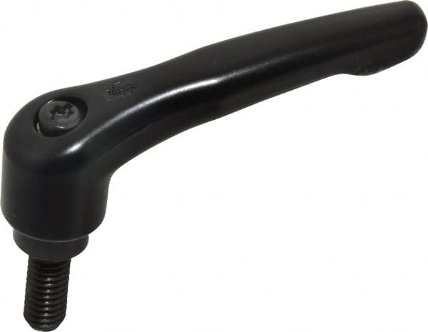 KIPP - 5/16-18, 0.73" Hub Diam, Zinc Die Cast (Steel Components) Threaded Stud Adjustable Clamping Lever - 0.79" Stud Length, 2.93" OAL, 1.67" High - Benchmark Tooling