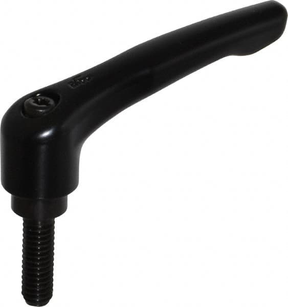 KIPP - 5/16-18, 0.73" Hub Diam, Zinc Die Cast (Steel Components) Threaded Stud Adjustable Clamping Lever - 0.98" Stud Length, 2.93" OAL, 1.67" High - Benchmark Tooling