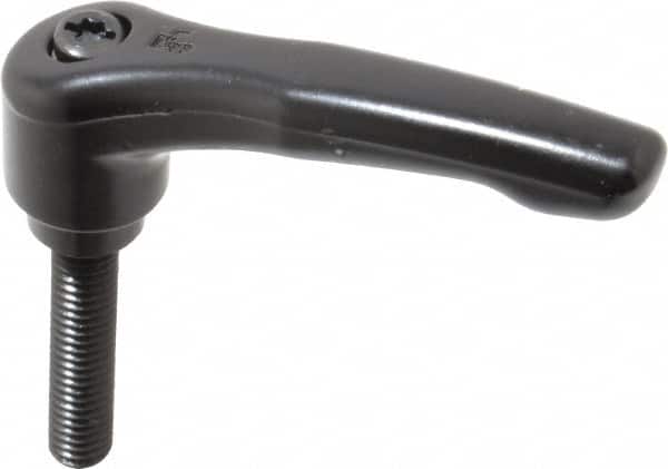 KIPP - 5/16-18, 0.73" Hub Diam, Zinc Die Cast (Steel Components) Threaded Stud Adjustable Clamping Lever - 1.57" Stud Length, 2.93" OAL, 1.67" High - Benchmark Tooling