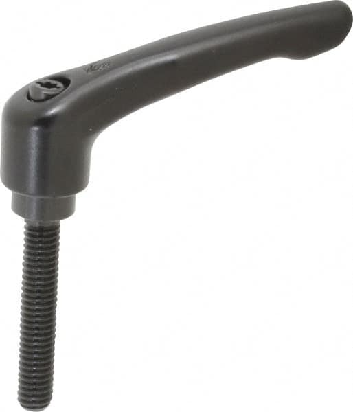 KIPP - 5/16-18, 0.73" Hub Diam, Zinc Die Cast (Steel Components) Threaded Stud Adjustable Clamping Lever - 1.77" Stud Length, 2.93" OAL, 1.67" High - Benchmark Tooling