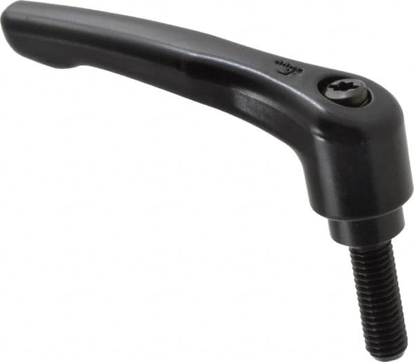 KIPP - M8 x 1.25, 18.5mm Hub Diam, Zinc Die Cast (Steel Components) Metric Threaded Stud Adjustable Clamping Lever - 25mm Stud Length, 74.5mm OAL, 42.5mm High - Benchmark Tooling