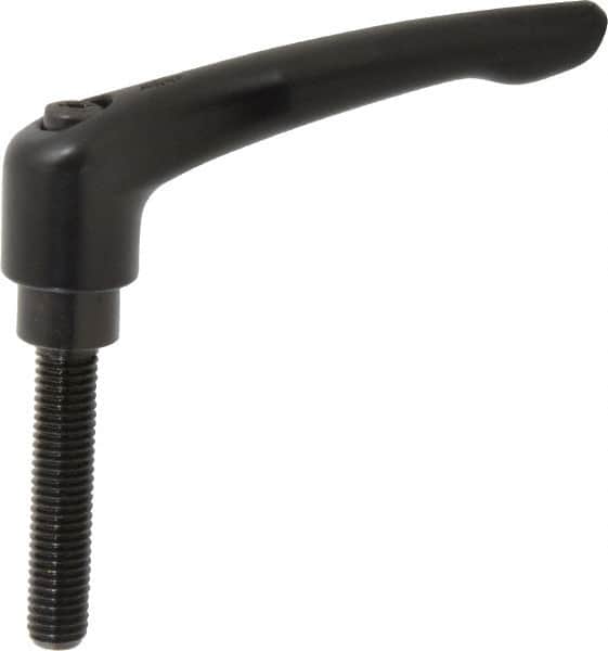 KIPP - M10 x 1.5, 21mm Hub Diam, Zinc Die Cast (Steel Components) Metric Threaded Stud Adjustable Clamping Lever - 50mm Stud Length, 91mm OAL, 54.5mm High - Benchmark Tooling